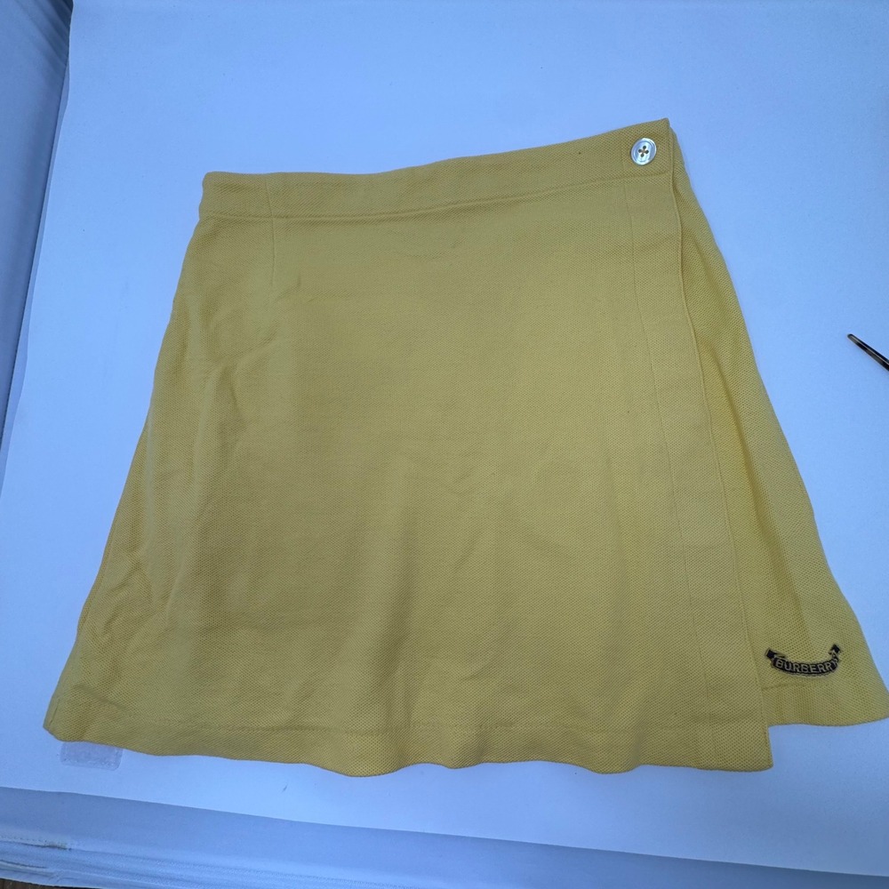Vintage Burberrys Wrap Skirt Women S Yellow Vintage Pique Logo Mini preppy twee